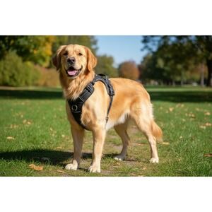 WINSEE No Pull Dog Harness Black Reflective Adjustable Oxford Pet Vest XLarge